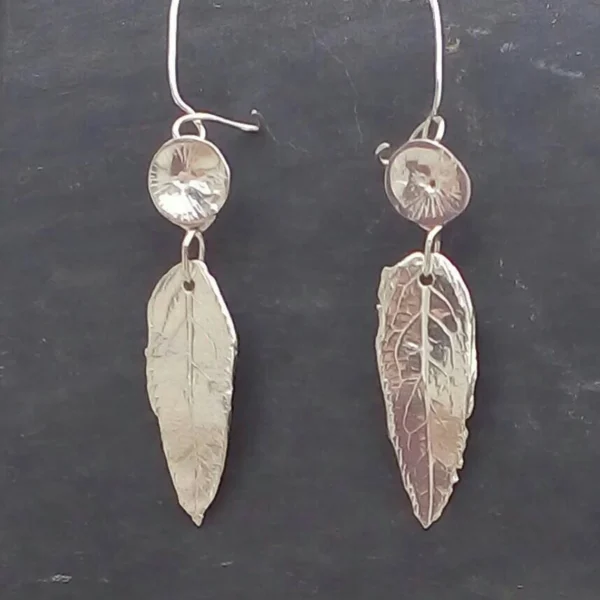 Handmade Silver Leaf Earrings