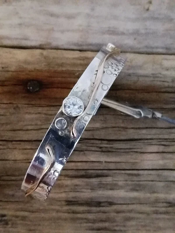 Silver diamond or CZ bangle