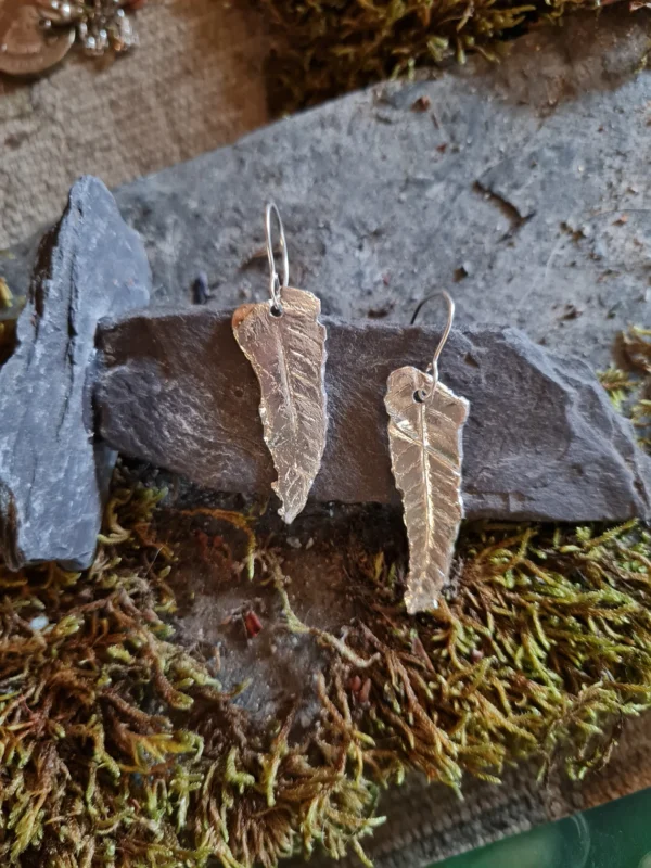 Fern Leaf Silver Earrings