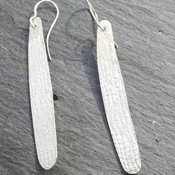 Patterned Solid Silver Earrings