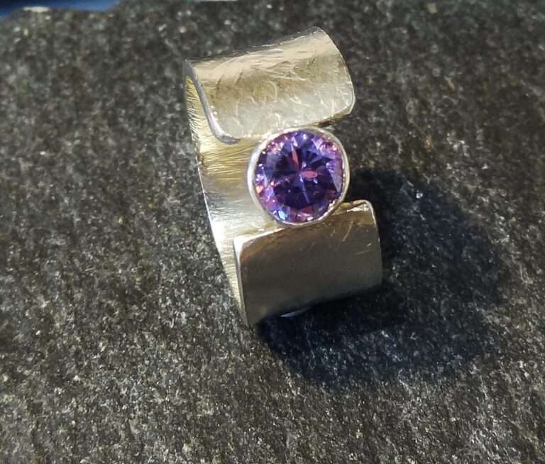 Custom Amethyst Silver Ring